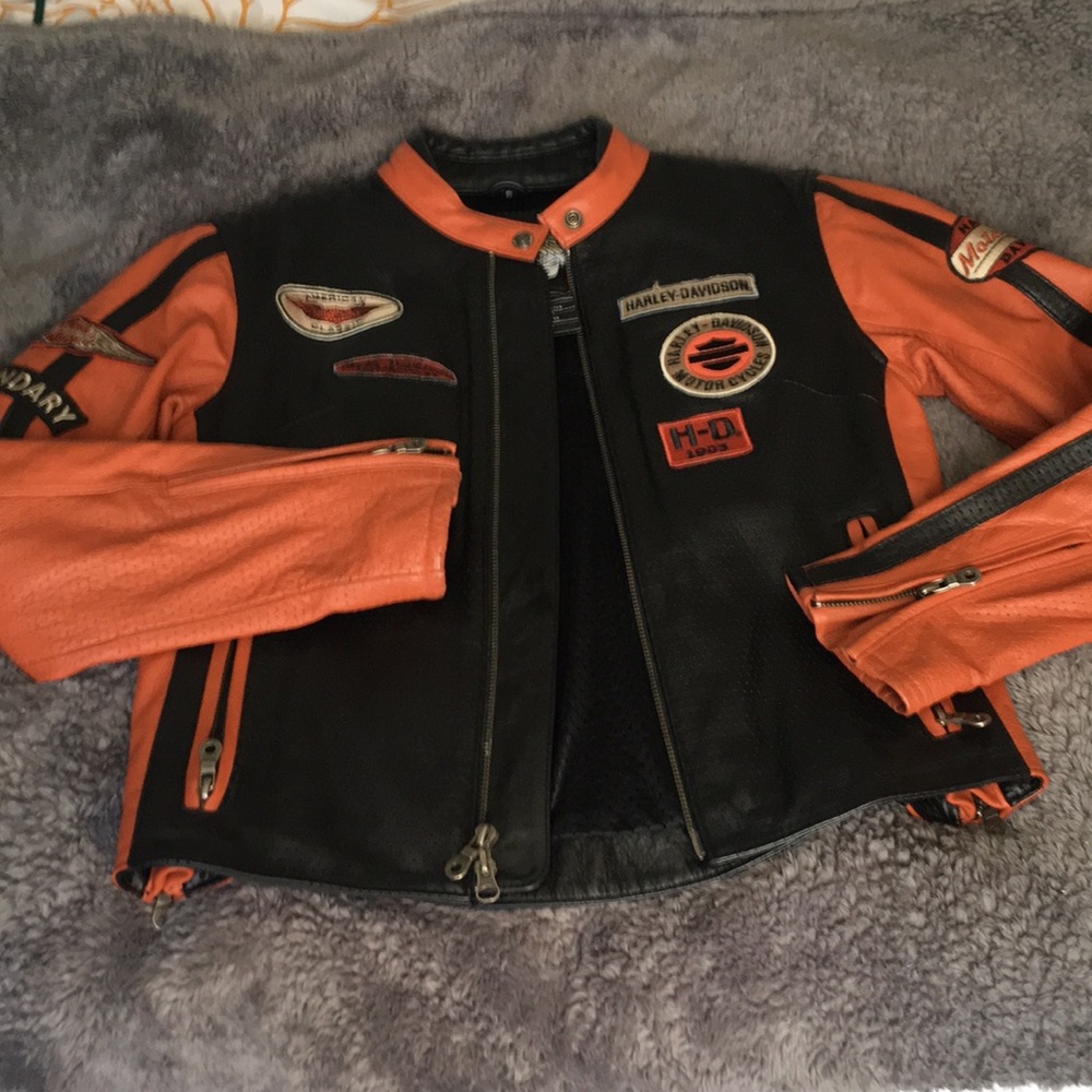 Leather motorcycle jacket